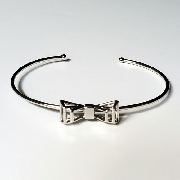 Ted Baker London Jewelry - Ted Baker SILVER Geometric Bow Ultrafine Cuff Bangle